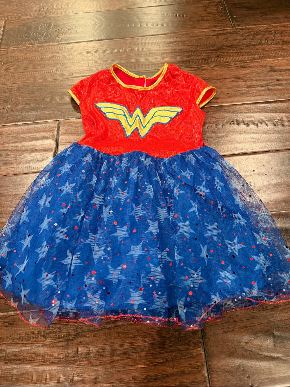 Wonder Woman dress only with blue stars and red dots